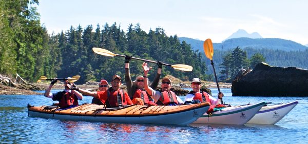 private sea kayaking happy Kayakers