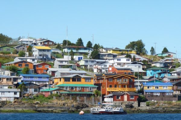 Colourful seaside town in Chile