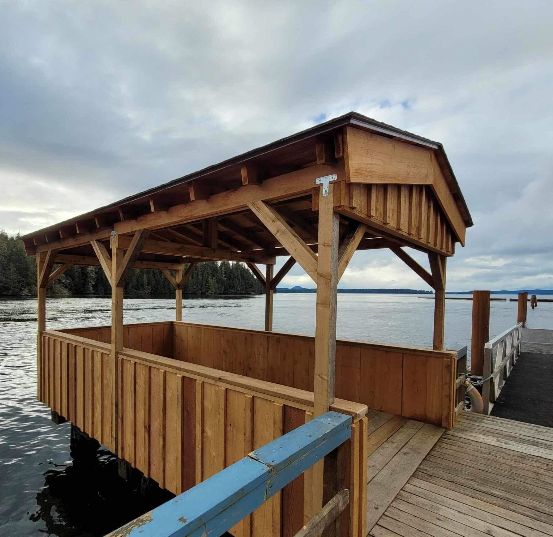 Cedar structure on dock