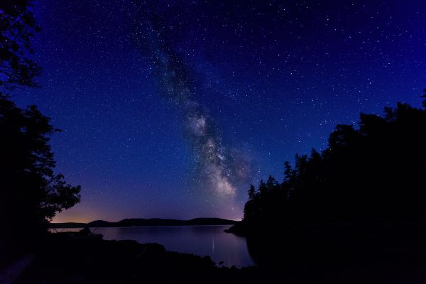 The milky way seen over an island in Desolation Sound